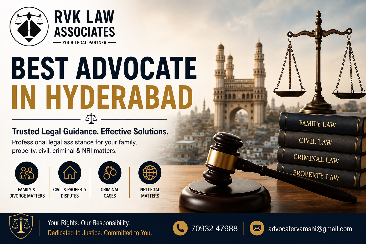RVK Law Associates – Best Advocate in Hyderabad providing legal guidance for family and divorce, civil and property.